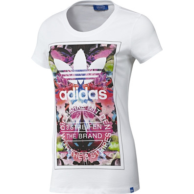 carbohidrato valor emitir Adidas Camiseta Mujer Original Graphic Flower Madnes (blanco)