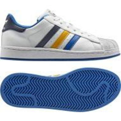Disciplina El otro día Pedir prestado Adidas Superstar 2 J (blanco/azul/amarillo)