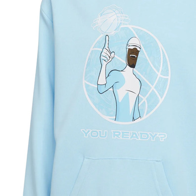 Adidas Junior Basketball Disney Pixar Frozone Hoodie "Bliss Blue"