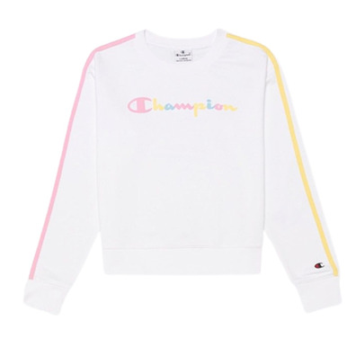 Champion Legacy Girls Script Logo Front Sweatshirt "White"