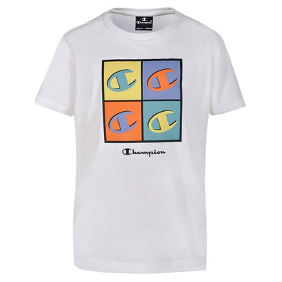 Champion Legacy Kids Graphic Square Logo T-Shirt "White"