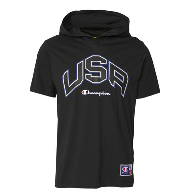 Champion Sport Lifestyle Basketball USA Logo Comfort Fit T-Shirt Hooded "Black"
