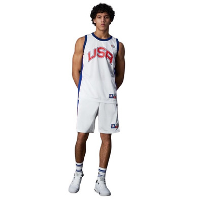 Champion Sport Lifestyle Basketball USA Logo Mesh Shorts "White"