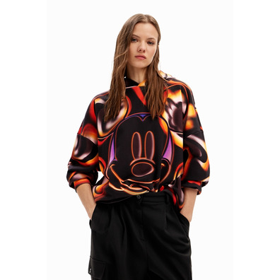 Desigual Oversize Mickey Mouse Sweatshirt "Black-Orange"