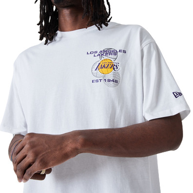 New Era NBA L.A Lakers Basketball Graphic Tee "White"