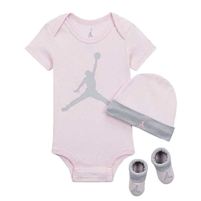 Jordan JHN Jumpman Infants Hat/ Bodysuit /Bootie Set 3pc (0-6M) "Pink"