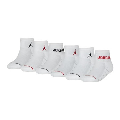 Jordan Kids Legend Quarter Socks 6 Pair "White"