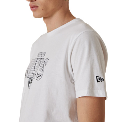 New Era NBA Brooklyn Nets Wordmark Court Infill T-Shirt "White"