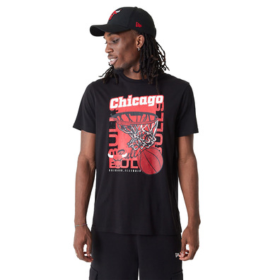 New Era NBA Chicago Bulls Basketball Graphic T-Shirt "Black "