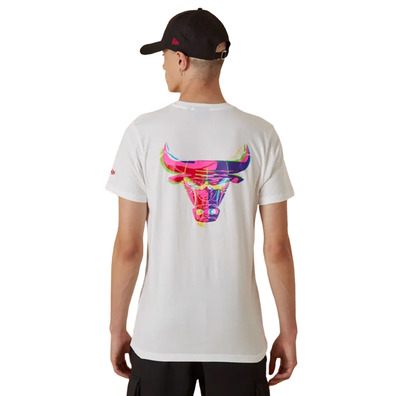 New Era NBA Chicago Bulls Neon Back Graphic Logo Tee "White"