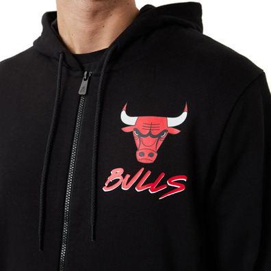 New Era NBA Chicago Bulls Script Logo FZ Hoodie "Black"
