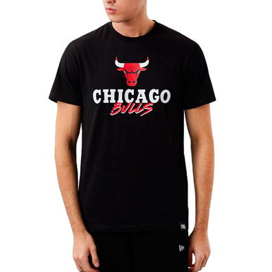 New Era NBA Chicago Bulls Script Logo Tee "Black"
