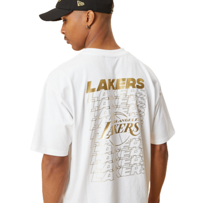 New Era NBA L.A Lakers Metallic Gold Print T-Shirt