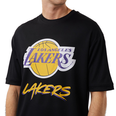 New Era NBA LA Lakers Logo Script Mesh Oversize Tee