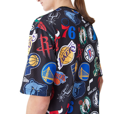 New Era NBA Logo Team All Over Print Mesh Oversized T-Shirt