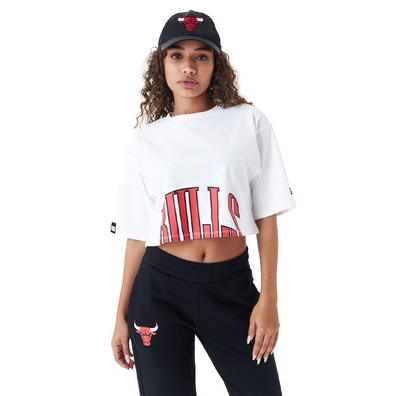 New Era NBA Team Chicago Bulls Womens Wordmark Crop T-Shirt