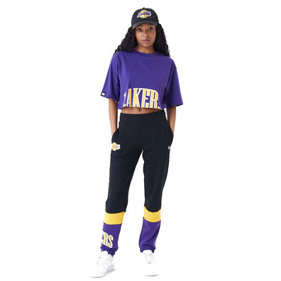 New Era NBA Team LA Lakers Womens Wordmark Crop T-Shirt