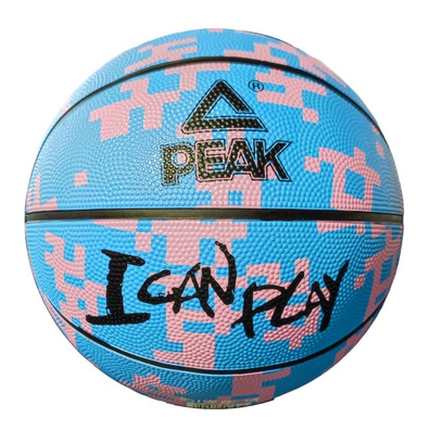 Peak Basketaball Ball "I Cam Play Light Blue-Pink" (Size 7)