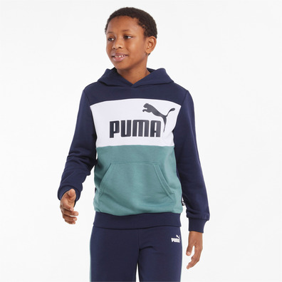 Puma Junior Essentials+ Colorblock Hoodie TR B "Peacoat"