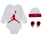 Jordan Bebé Juego de 3 Piezas Body Manga Larga, Gorro y Patucos JHN Jumpman "White Red"
