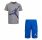 Jordan Kids Jumping Air Tee Short Set "Grey-Blue"