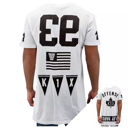 K1X Camiseta Offense Long (blanco/negro)