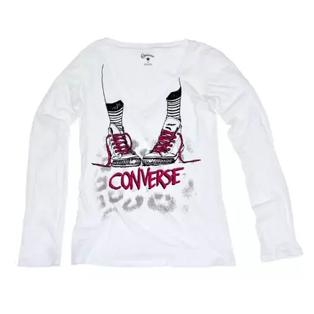 Converse Camiseta Mujer T-Boots M/L (blanco)