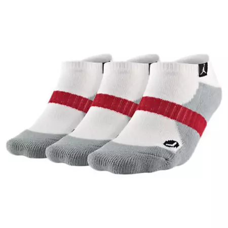 Jordan Pack 3 Calcetines No Show (100/blanco/gris/rojo)