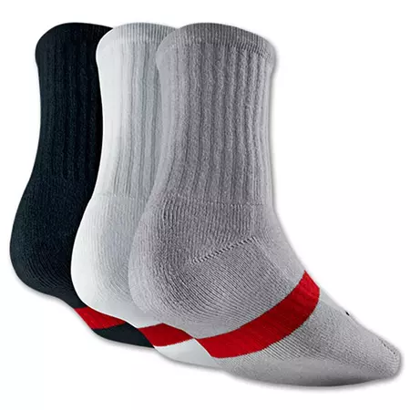 Jordan Calcetines Dri Fit Crew 3 Pares (901/negro/gris/blanco/rojo)