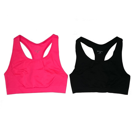 Champion Sport Bra Mujer Top Support For Active Pack 2 Unid (negro/rojo solar)