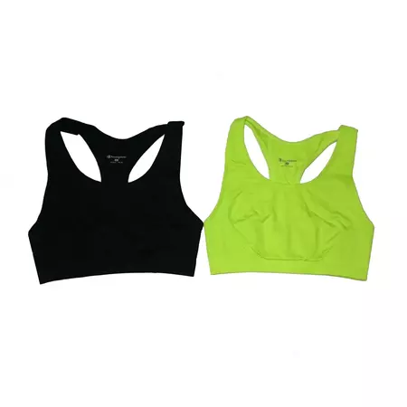 Champion Sport Bra Mujer Top Support For Active Pack 2 Unid (negro/lima)