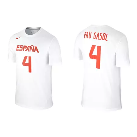 Camiseta Cubre Pau Gasol #4# España (100/blanco/rojo)