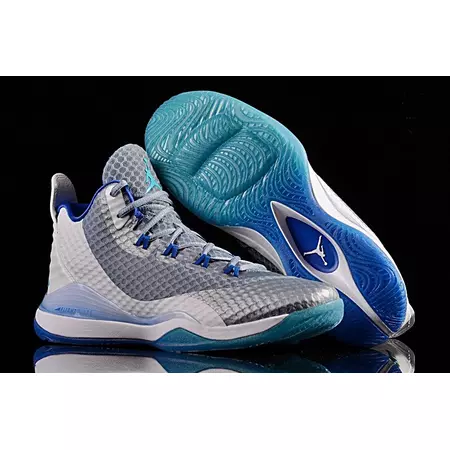 Jordan Super Fly 3 PO "Griffin Gauzy Grey"(115/White/Turquoise-Blue)