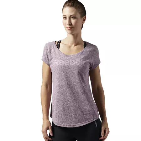 Reebok Mujer Camiseta Elements Big Logo (orquidea)
