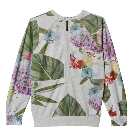 Adidas Originals Mujer Train Allover Print Floral Logo Sweatshirt (gris/multicolor)
