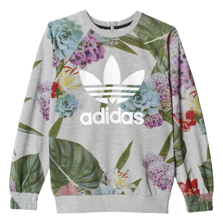 Adidas Originals Mujer Train Allover Print Floral Logo Sweatshirt (gris/multicolor)