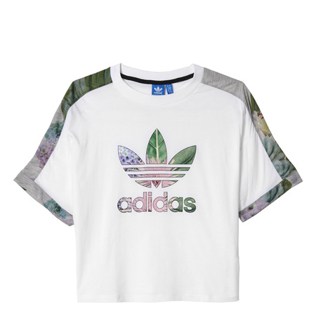 Adidas Originals Mujer Camiseta Train Cuff Trefoil Floral (blanco)