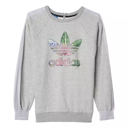 Adidas Originals Mujer Training Floral Logo Sweatshirt (gris/multicolor)