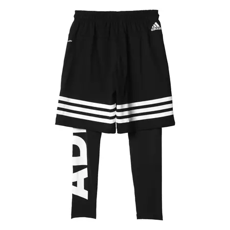 Adidas Short con Malla Essentials Linear 3S 2 en 1 (negro/blanco)