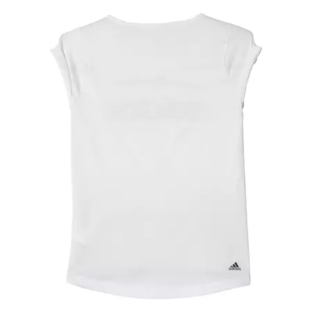 Adidas Junior Girls Camiseta Wardrobe Fun  (blanco/negro/azul)