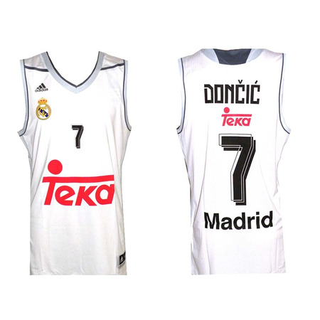 Camiseta Luka Doncic #7# Real Madrid Basket 2015-2016 (blanco/gris)