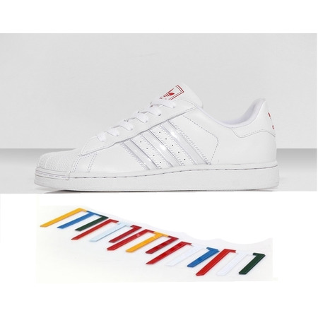 Adidas Superstar 2 IS K (32-35)(blanco/rojo/multicolor)