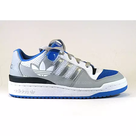 Adidas Forum Low Niño (gris/blanco/azul)(36-40)