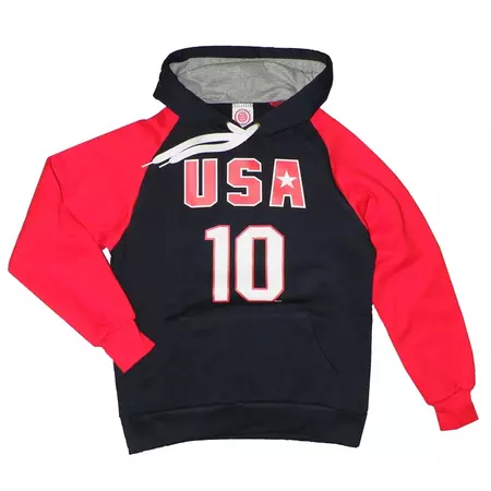 Sudadera Básica Capucha USA Nº 10 (marino/rojo)