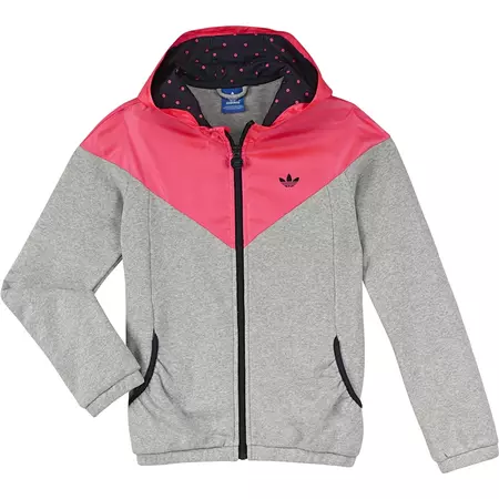 Adidas Original Sudadera FZ Fun H Flock Niña (gris/rosa)