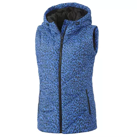 Adidas Chaleco Mujer Leopard Padded Vest (azul/negro)