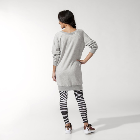 Adidas Original Sweatshirt Dress Logo Zebra (gris)