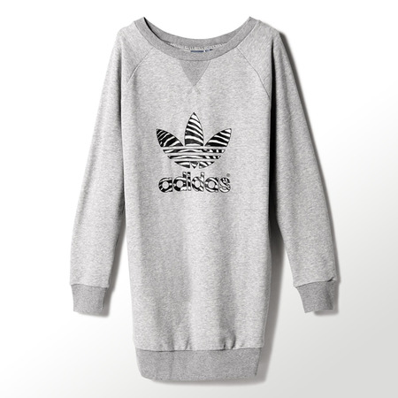 Adidas Original Sweatshirt Dress Logo Zebra (gris)