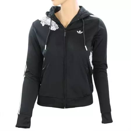 Adidas Chaqueta Flock Lace Zip (negro/blanco)