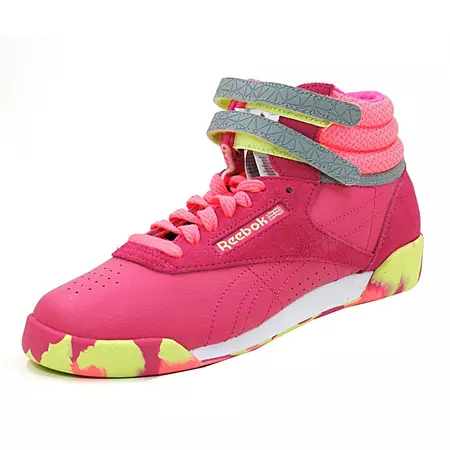 Reebok Freestyle HI Junior (rosa/naranjaelectrico/lima)